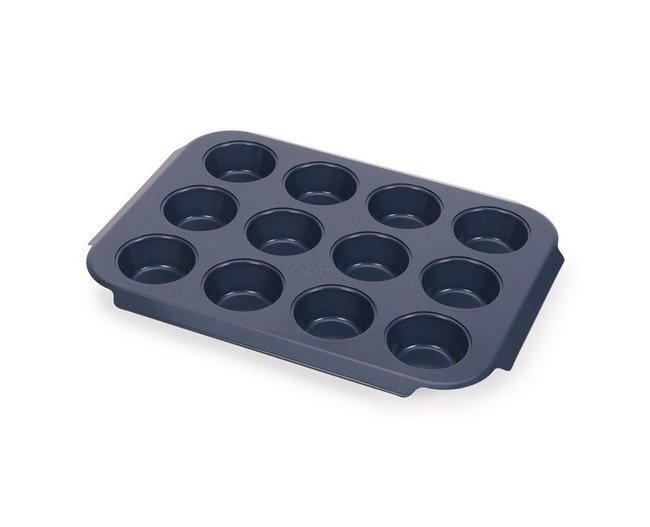 Forma na 12 muffinów Joseph Joseph Nest Bake ze stali węglowej, niebieska