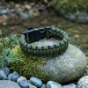 Bransoletka survivalowa Welde paracord z gwizdkiem, oliwkowa, 22 cm