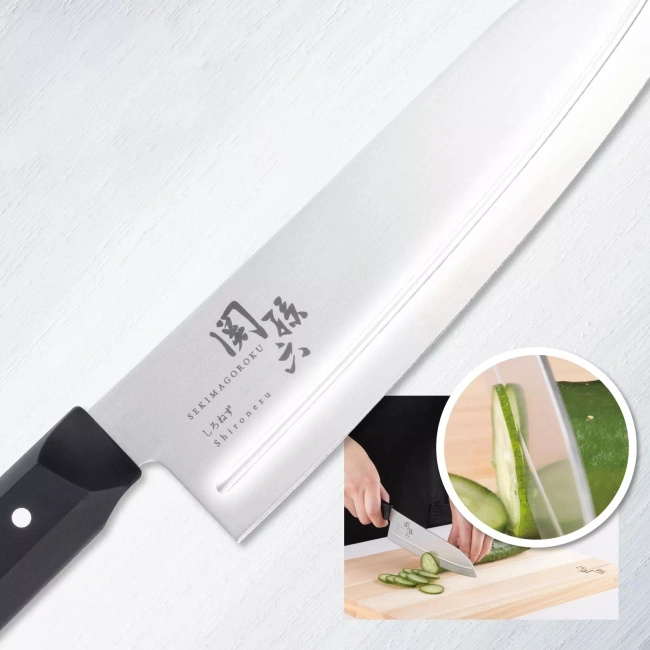 Nóż Santoku KAI Seki Magoroku Shironezu AB5472, 16,5 cm, biała rękojeść