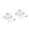 Filiżanki do espresso Alessi To MMI35SET2, 2 szt. z łyżeczkami w kształcie serca