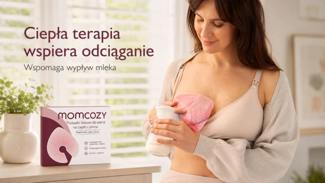 Okłady żelowe na piersi Momcozy BF008, duże, wielorazowe, 2 szt.