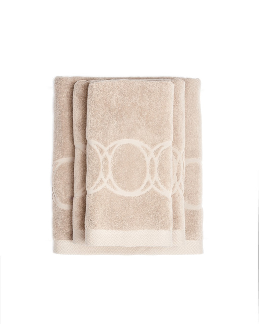 Ręcznik kąpielowy Monogram Opus 70x140cm beżowy - Officine Monogram