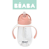 Beaba Butelka - Kubek niekapek tritanowa ze słomką 300 ml Old Pink