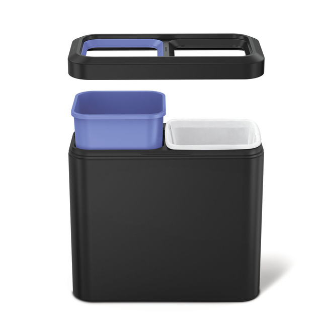 Kosz do segregacji Simplehuman Slim Open CW2105, 20 l (10 + 10 l), matowa czerń