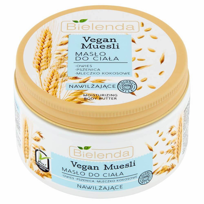 VEGAN MUESLI Masło do ciała nawilżające pszenica + owies + mleczko kokosowe 250 ml - Bielenda