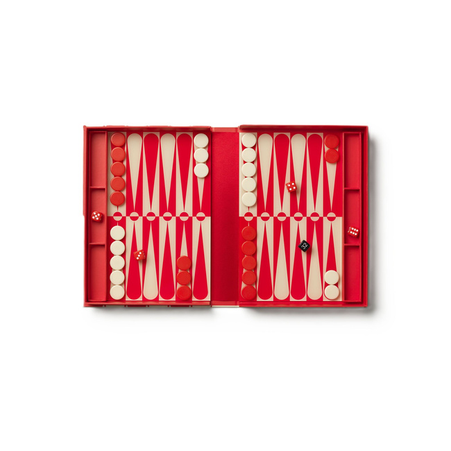 Backgammon Printworks Art of Backgammon, czerwono-kremowy, dla 2 graczy