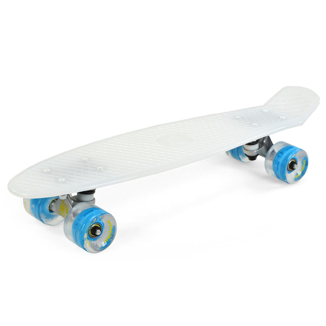 Deskorolka Plastikowa z Kółkami Led - Transparentna - Meteor