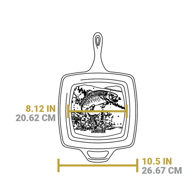 Patelnia żeliwna grillowa 26.5cm Fish - Lodge