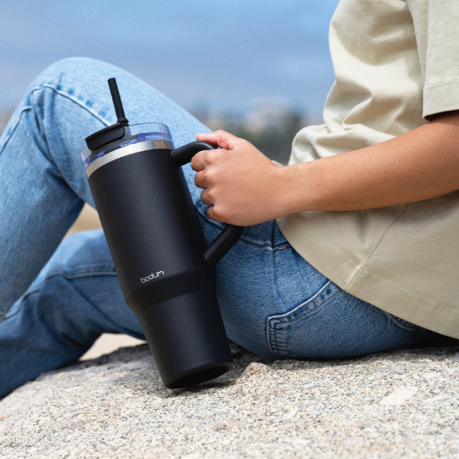 Bodum kubek termiczny ze słomką i uchwytem Travel Mug 1.2L Black