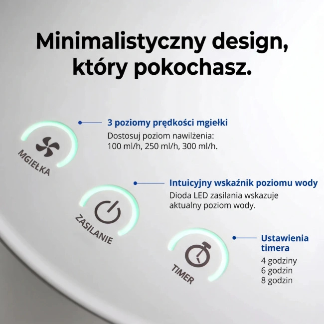 Carepod One nawilżacz powietrza ze stali nierdzewnej, do 46 m²