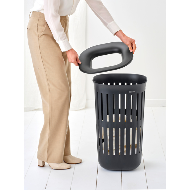 Kosz na pranie Brabantia Collect-It 55 L z pokrywą Quick-Drop, czarny