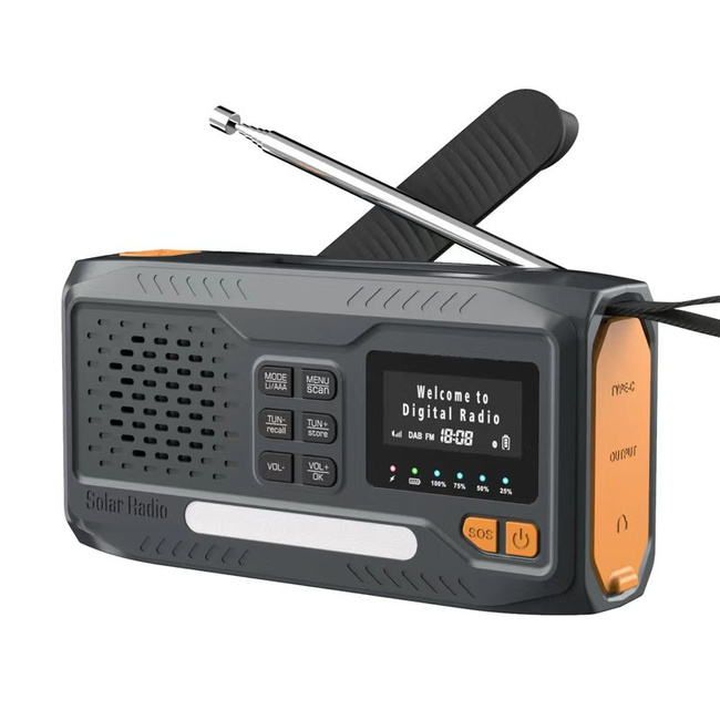 EXTRALINK BT-4000 radio awaryjne Bluetooth solarne z korbką dynamo latarką SOS powerbank 4000mAh