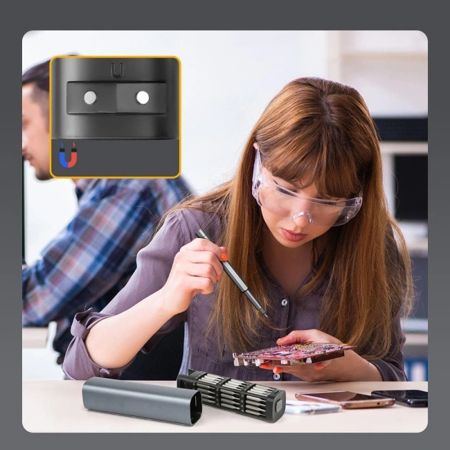 Wkrętak precyzyjny Extralink Powerlink 46 w 1, bity ze stali S2, etui aluminiowe