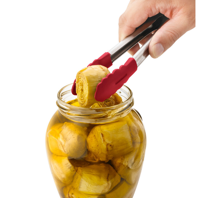 Silikonowe Szczypce Mini Czerwone 17,8cm