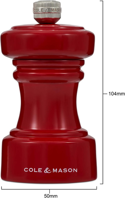Młynek do pieprzu Hoxton czerwony połysk 10,4 cm - Cole&Mason