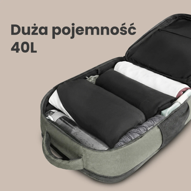 EXTRALINK Black Forest KM04 Zielony Plecak Podręczny Kabinowy Podróżny 50x20x33 cm