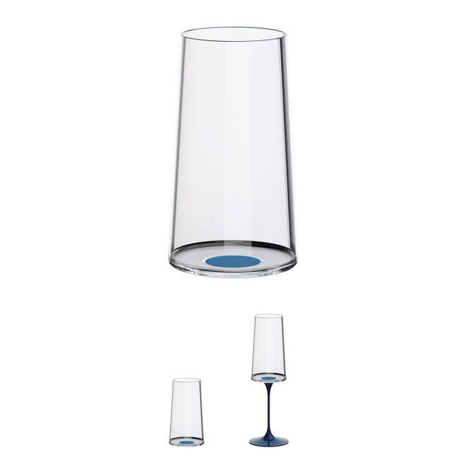 Kieliszki do szampana Trebonn SplitGlass, wąskie, niebieskie, 320 ml, 2 szt., bez nóżki