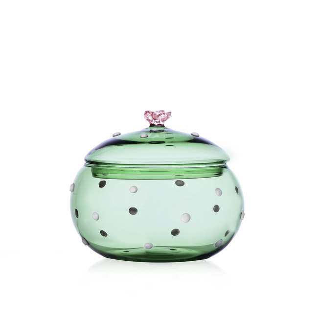 Szklane pudełka z pokrywką Green Cactus Pink Flower - Ichendorf Milano