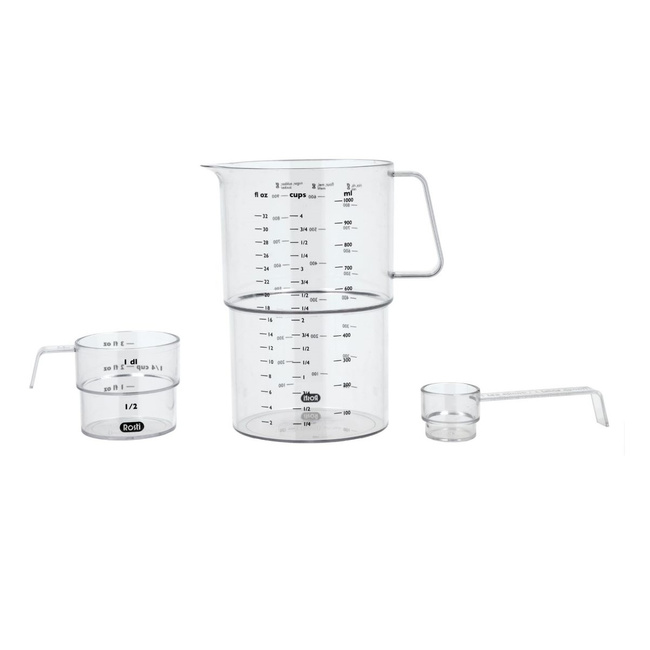 Zestaw 3 miarek kuchennych Mensura Clear SAN Rosti