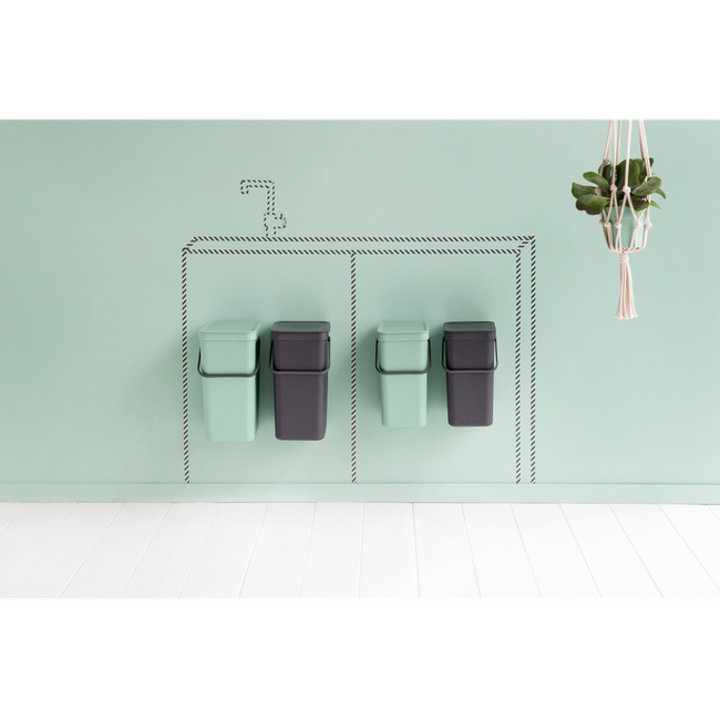 Kosz szafkowy Sort&Go 2x16l Jade Green/ Grey - Brabantia