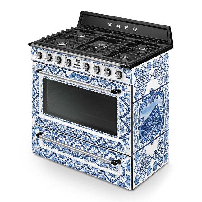 Smeg - Kuchnia Wolnost., 90cm, Victoria, D&G Victoria TR90DGME9 Mediterraneo.