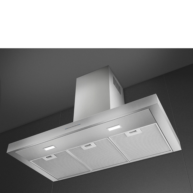 Smeg - Okap przyścienny, 90 cm, T-kształtny Universal Kbt900xe Szczotkowana stal nierdzewna