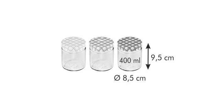 Słoiki do przetworów Tescoma Della Casa 400 ml, 3 szt. - Tescoma