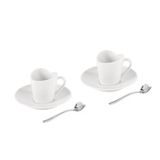 Filiżanki do espresso Alessi To MMI35SET2, 2 szt. z łyżeczkami w kształcie serca