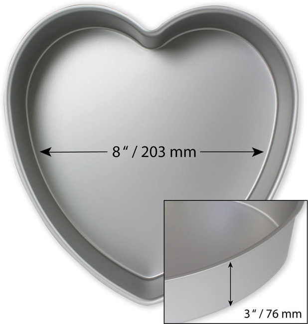 Pme Głęboka forma do ciasta w kształcie serca 20 cm szary