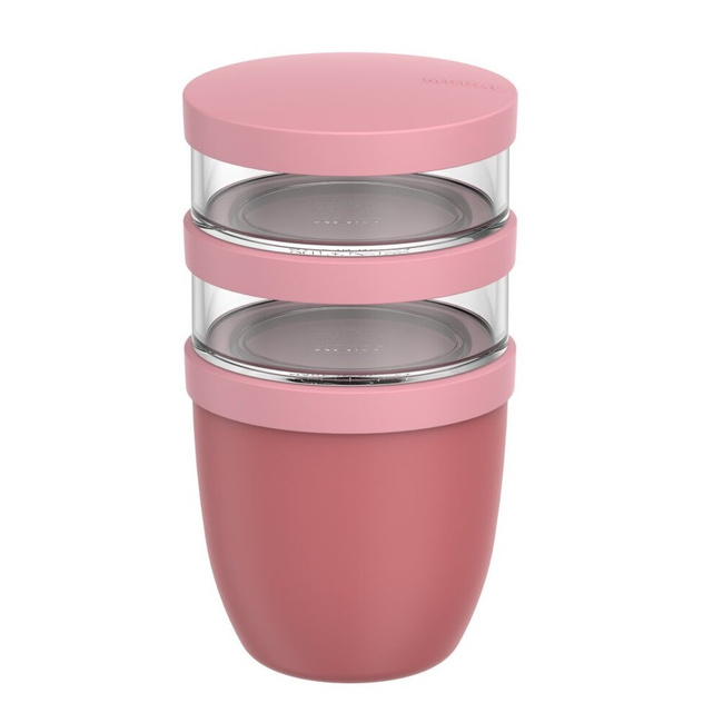 Lunchpot Mepal Ellipse 500 + 200 + 200 ml, pojemnik trzyczęściowy, Vivid Mauve