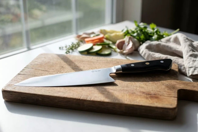 Dan Woo Nóż Szefa Kuchni Kiritsuke DC53 63HRC, Ostrze 21 cm