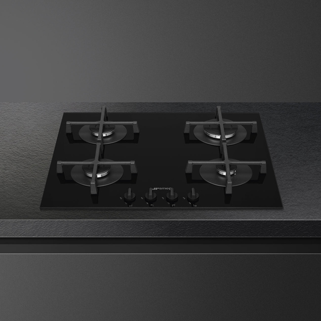 Smeg - Płyta gazowa, 60 cm, Selezione, PV264B SELEZIONE - czarny