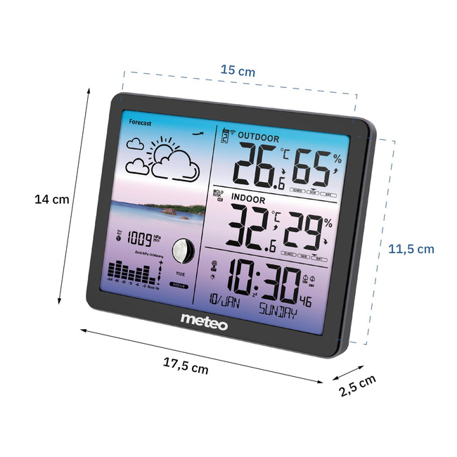 Stacja Pogodowa Meteo Sp107 Czarna