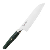Nóż Santoku Mcusta Zanmai Green Revolution 18 cm, stal SPG2, rękojeść z micarty