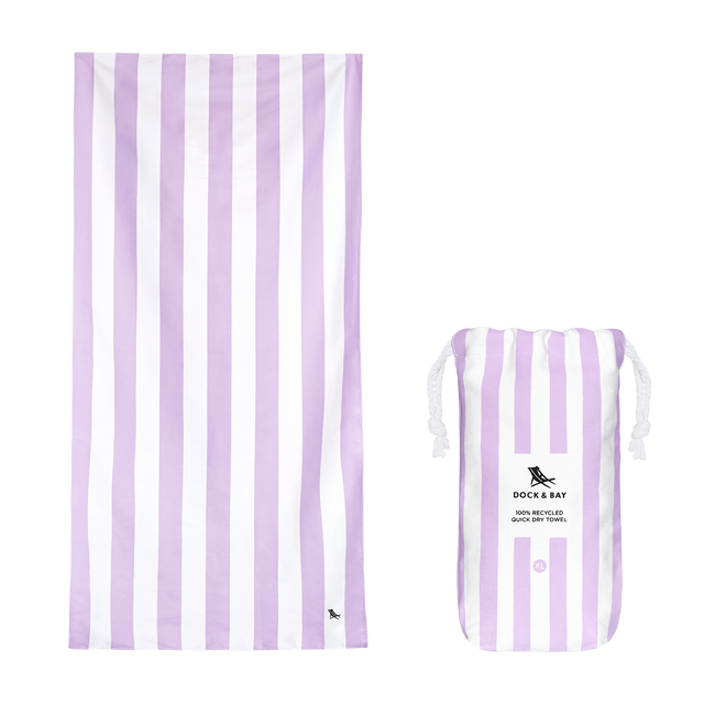 ręczniki plażowe szybkoschnące 200x90 cm Lombok Lilac XL - Dock & Bay