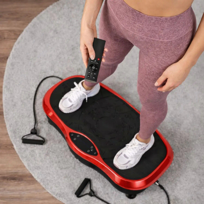 Extralink Moonwalk Spinmove Czerwony | Platofrma Wibracyjna do Ćwiczeń Fitness | 200w