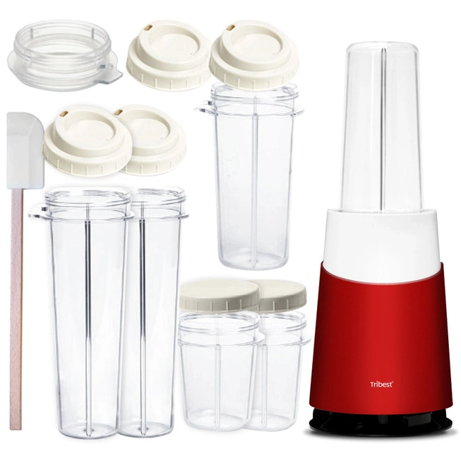 Blender personalny II Mason Jar Ready Red (zestaw 16 elementów) - Tribest