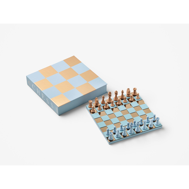 Szachy Printworks Art of Chess Mirror, jasnoniebiesko-miedziane, lustrzana plansza