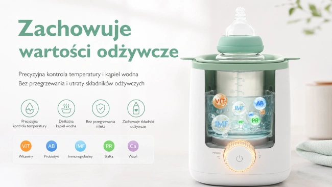 Podgrzewacz do butelek Momcozy MW02 Nutri Smart z kąpielą wodną i lampką