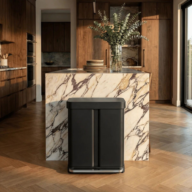 Kosz do segregacji Simplehuman CW2117, 58 l (34 + 24 l), pedałowy, matowa czerń