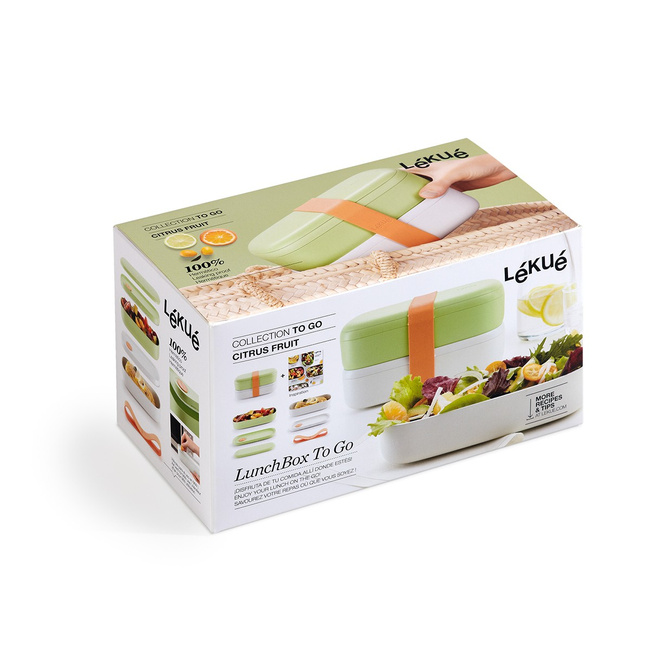 Lunchbox TO GO limonkowy / Lekue 