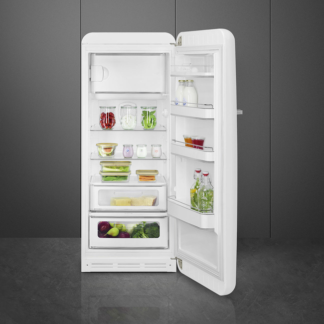 Smeg - Chłodziarko-zamrażarka wolnostojąca FAB28RWH6 50'S STYLE - biały