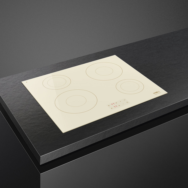 Smeg - Płyta indukcyjna, 60 cm, prosta krawędź Coloniale Si2641dp Kremowe szkło