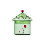 Pudełko szklane Ichendorf Milano Sweet & Candy, zielony domek, 15 cm