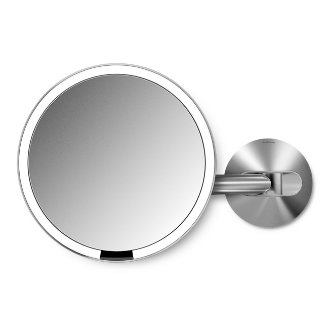 Lustro z czujnikiem sensor do montażu na ścianie - szczotkowana stal - Simplehuman