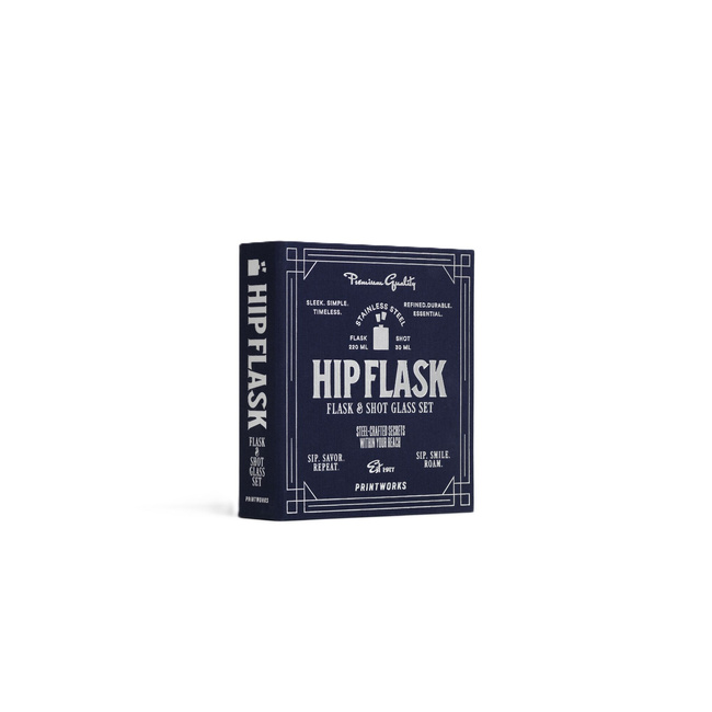 Zestaw z piersiówką Printworks The Essentials, 2 kieliszki i lejek w pudełku