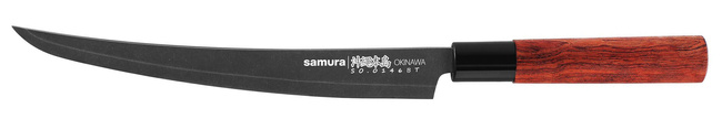 Samura Okinawa Stonewash Tanto Slicing Knife 240mm - Professional Japanese Slicer
