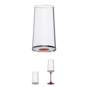 Kieliszki do szampana wąskie Trebonn SplitGlass 320 ml, czerwony zaczep, 2 czasze bez nóżki