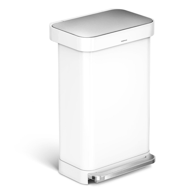 Kosz na śmieci 45L pedałowy Liner Pocket - biała stal Simplehuman