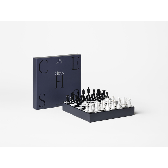 Szachy Printworks Art of Chess, drewniane figury, plansza z akrylem, czarno-srebrne